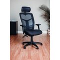 Global Industrial Multifunction Office Chair With Adjustable Headrest, Mesh Back, Fabric Upholstered Seat 248623H